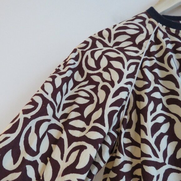 SOEUR Leaf Printed Cotton Bomber Chore Jacket Abstract Minimalist Sz 36 / US S - Picture 7 of 16